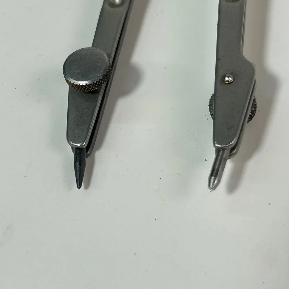 Vemco Model 60 Drafting Compass‎ Silver Metal USA Made Vintage Tool Engineering